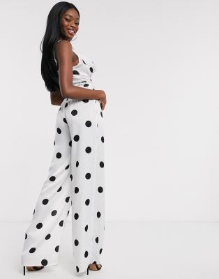 white cowl neck jumpsuit