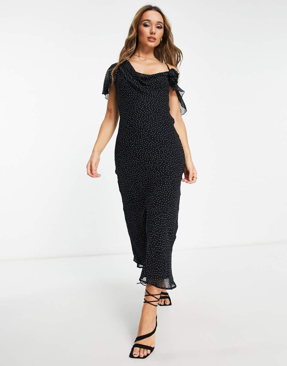 ASOS DESIGN cami midi sundress with pintucks in black