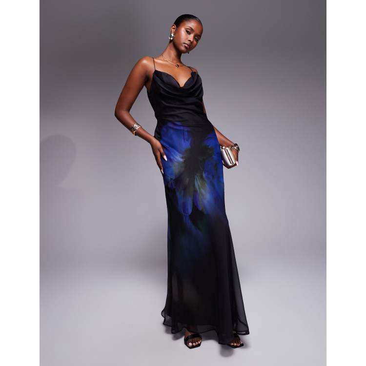 sachin and babi light blue dress Women's Light beige Satin Halterneck Dress