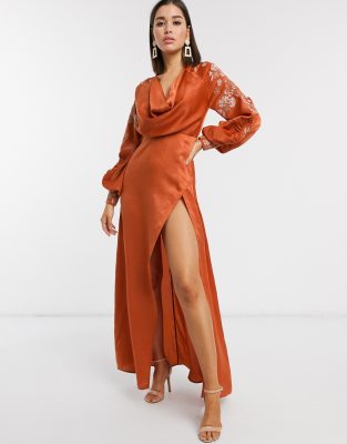asos lipsy cowl neck maxi dress