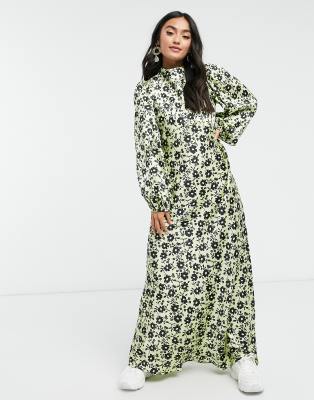 green satin dress asos