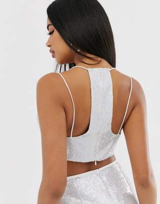 asos sequin crop top