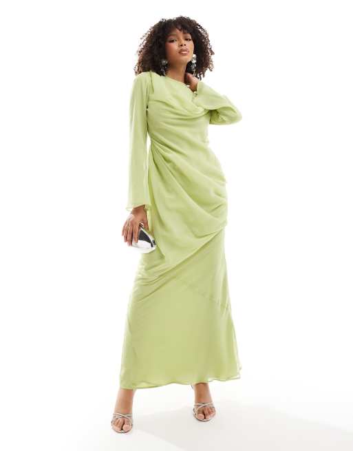 Green overlay dress best sale