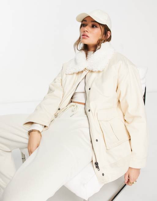 Cream on sale coat asos