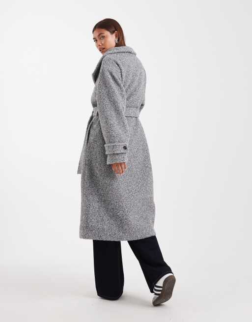 ASOS DESIGN cozy longline formal coat in gray