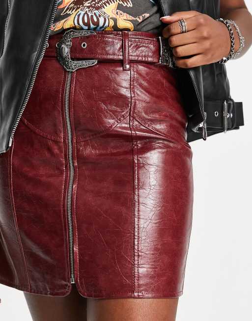 Burgundy Faux Leather Mermaid Skirt – Shop For You