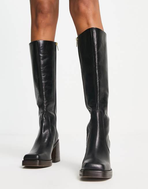 Black boots on sale below the knee