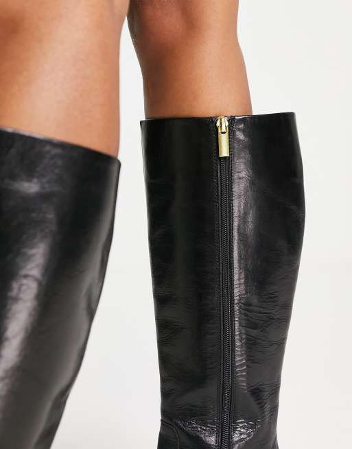 ASOS DESIGN Rookie Leather Cut Out Boots, $23, Asos