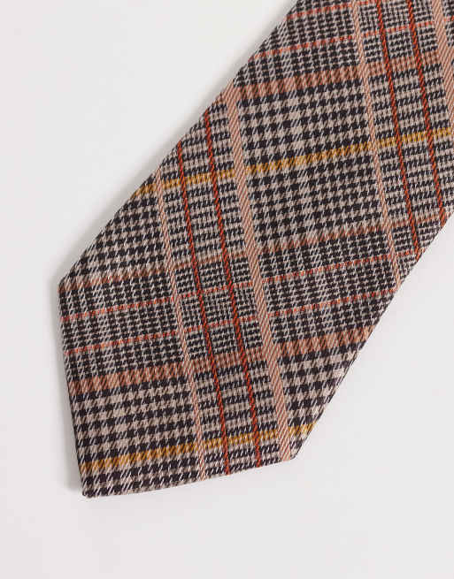 ASOS DESIGN - Cravate à carreaux style classique - Marron, 2 de 3