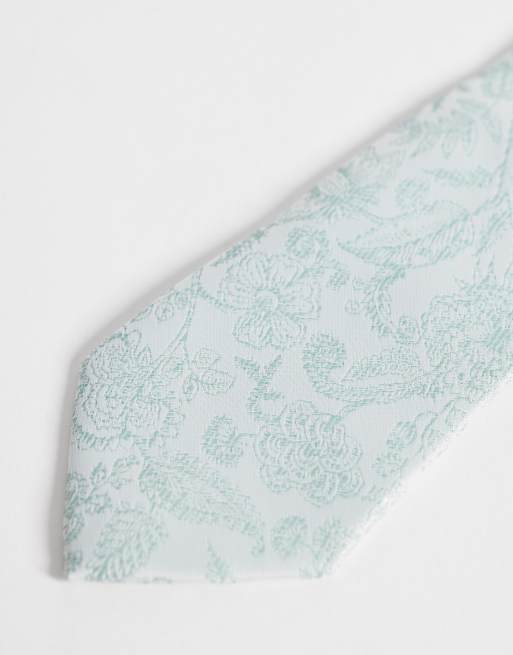 ASOS DESIGN - Cravate à fleurs - Vert menthe, 3 de 3