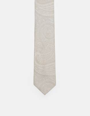 ASOS DESIGN - Cravate à imprimé cachemire - Neutre