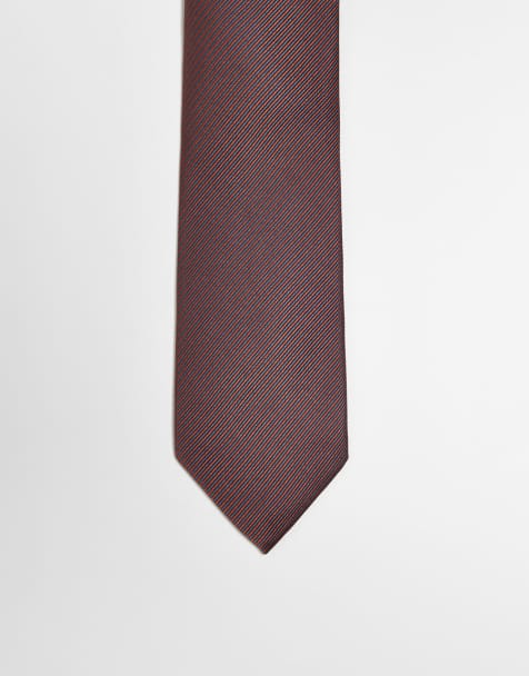 ASOS DESIGN - Cravate à micro-rayures - Marron et gris - view 1
