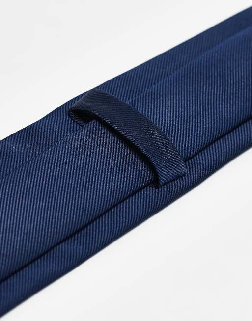 ASOS DESIGN - Cravate à motif brodé - Bleu marine, 3 de 3