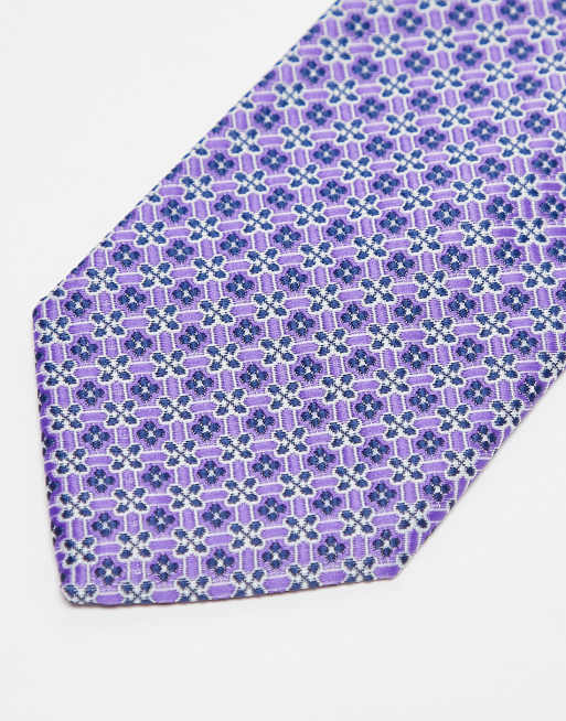 ASOS DESIGN - Cravate à petites fleurs - Violet, 3 de 4