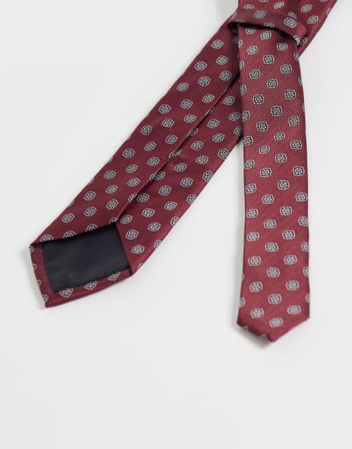 ASOS DESIGN - Cravate à pois ovales - Bordeaux, 3 de 3