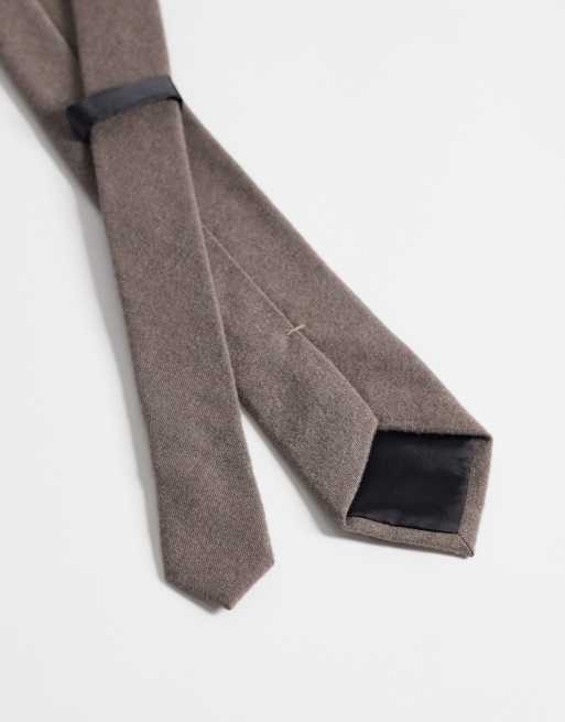 ASOS DESIGN cravate en flanelle marron, 3 de 3