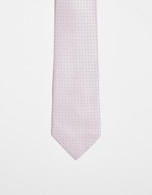 ASOS DESIGN - Cravate en satin à pois - Rose
