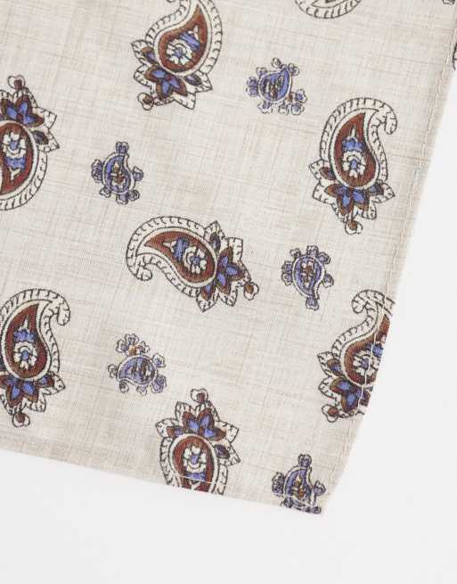 ASOS DESIGN - Cravate et pochette à motif cachemire - Beige, 2 de 3