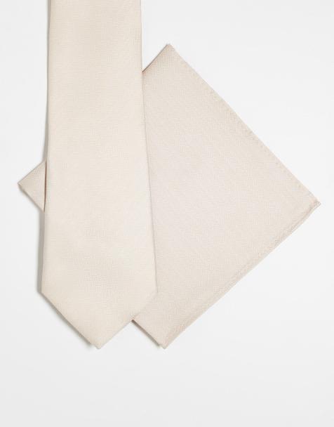 ASOS DESIGN - Cravate et pochette - Taupe - view 1