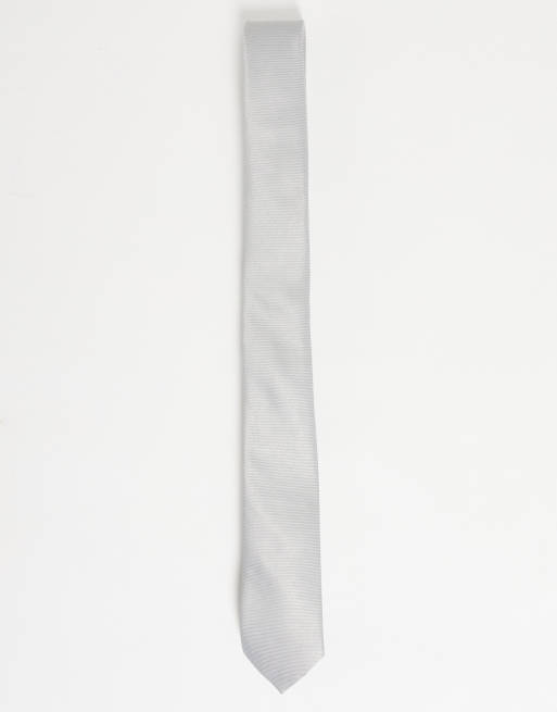 ASOS DESIGN - Cravate fine - Argenté