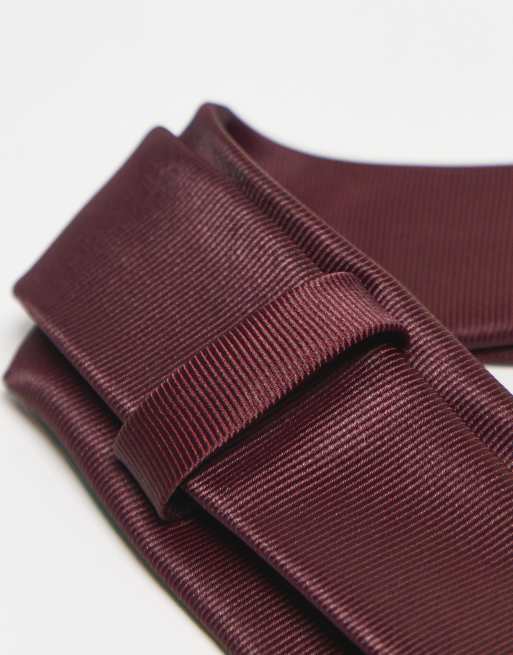 ASOS DESIGN - Cravate fine - Bordeaux, 3 de 4