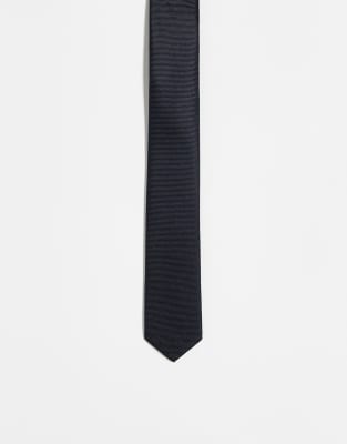 ASOS DESIGN - Cravate fine en satin - Noir