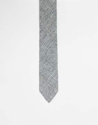 Cravate Étroite TigerTie - Modèle Rayé Bleu Noir Argent Gris, Longueur 150 Cm, Largeur 6 Cm - 5