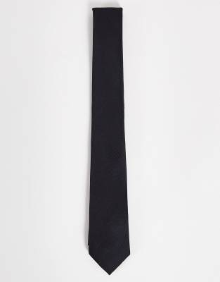 ASOS DESIGN textured tie in black - ASOS Price Checker