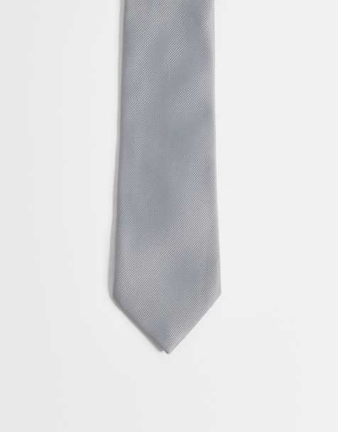 ASOS DESIGN - Cravate unie en satin - Gris - view 1