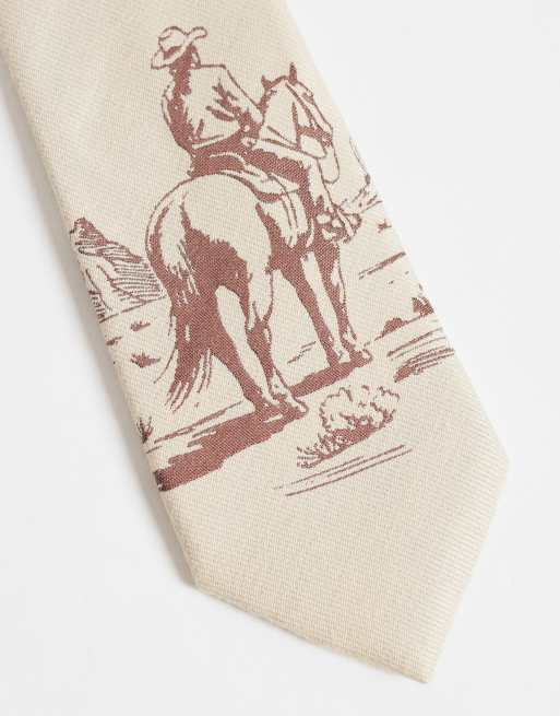 ASOS DESIGN cravate western graphique crème, 3 de 3
