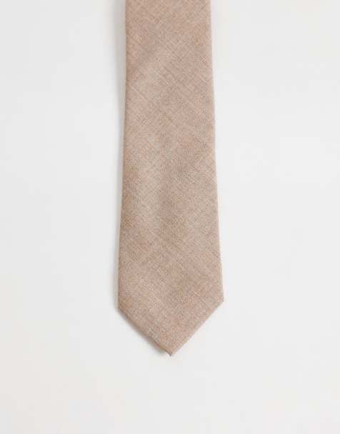 ASOS DESIGN - Cravatta beige testurizzata tinta unita - view 1