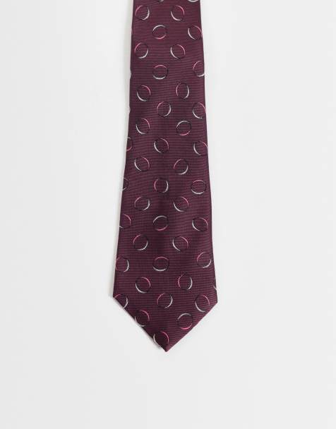 ASOS DESIGN cravatta con stampa grafica bordeaux - view 1