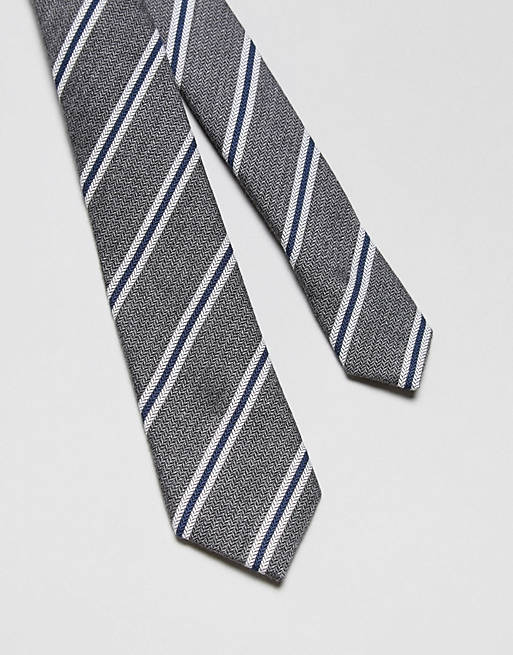 Cravatta grigia a righe Asos Uomo Accessori Cravatte e accessori Cravatte 