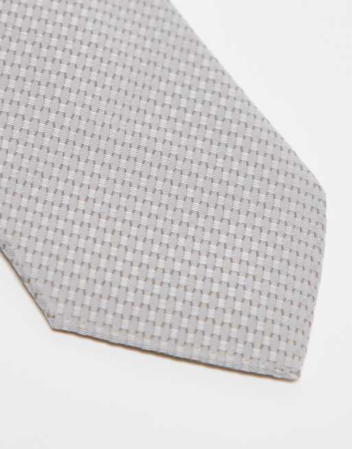 ASOS DESIGN - Cravatta grigia testurizzata, 3 di 4