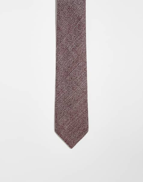 ASOS DESIGN - Cravatta in lino bordeaux - view 1