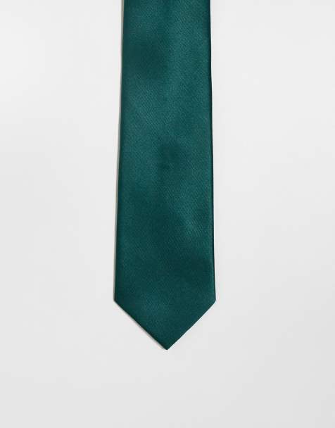 ASOS DESIGN - Cravatta in raso verde scuro - view 1