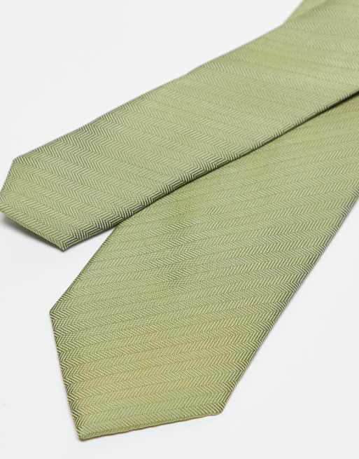 ASOS DESIGN - Cravatta in raso verde, 2 di 3