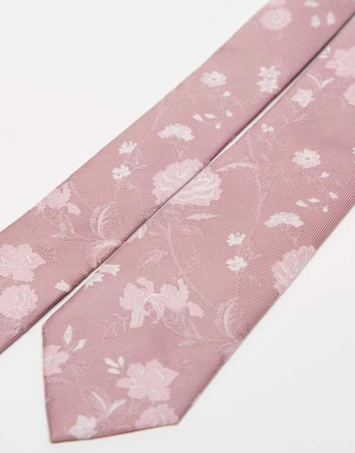 ASOS DESIGN - Cravatta rosa con stampa a fiori, 3 di 3