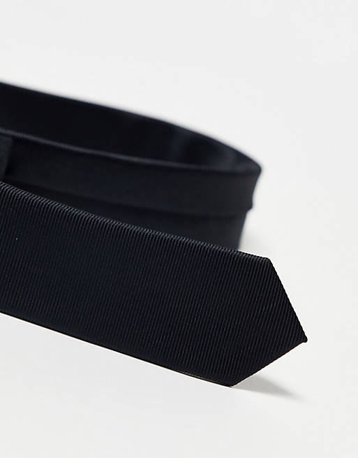 Asos Uomo Accessori Cravatte e accessori Cravatte Cravatta skinny in raso nera 