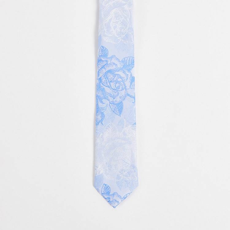 Cravatta slim a fiori oversize Asos Uomo Accessori Cravatte e accessori Cravatte LBLUE 