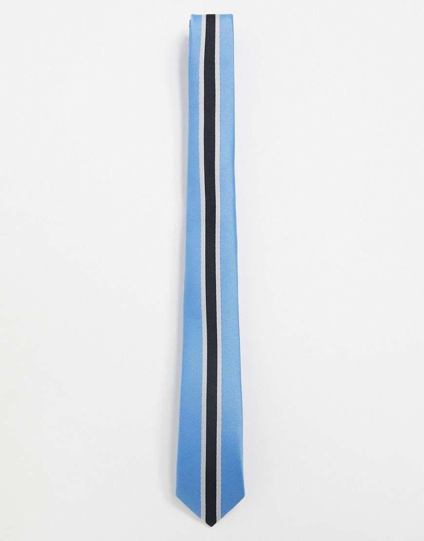 ASOS DESIGN - Cravatta slim color block blu