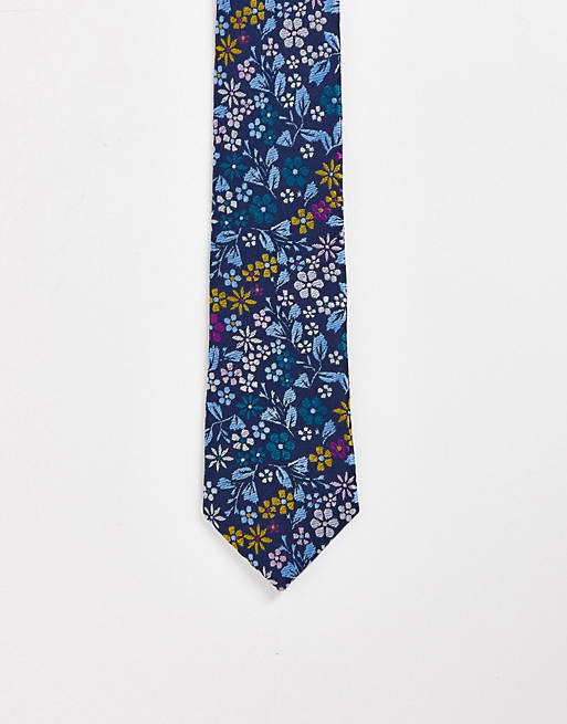 NAVY Cravatta sottile a fiori Asos Uomo Accessori Cravatte e accessori Cravatte 