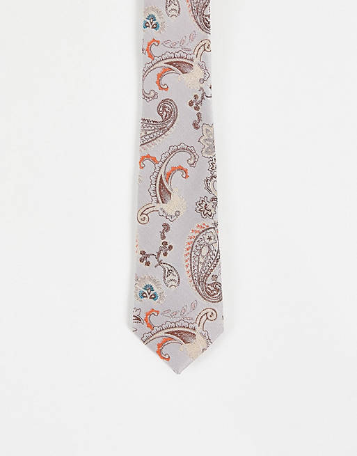 GOLD Asos Uomo Accessori Cravatte e accessori Cravatte Cravatta sottile con disegno cachemire color rosa 