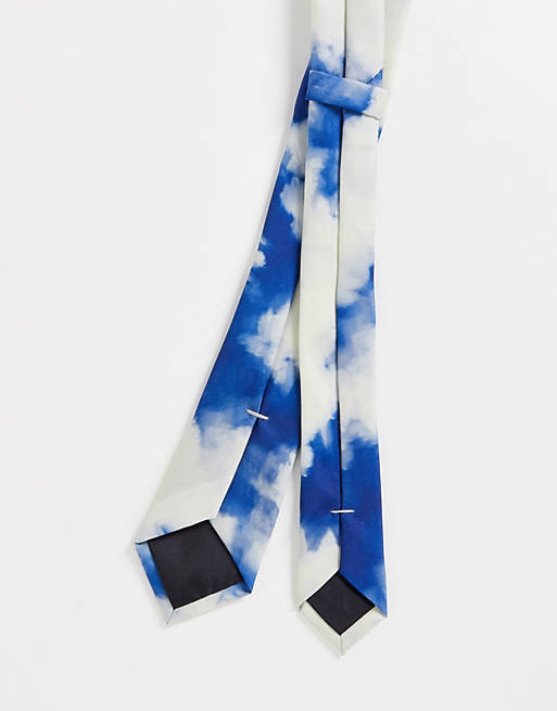LBLUE Cravatta sottile con disegno di nuvole Asos Uomo Accessori Cravatte e accessori Cravatte 