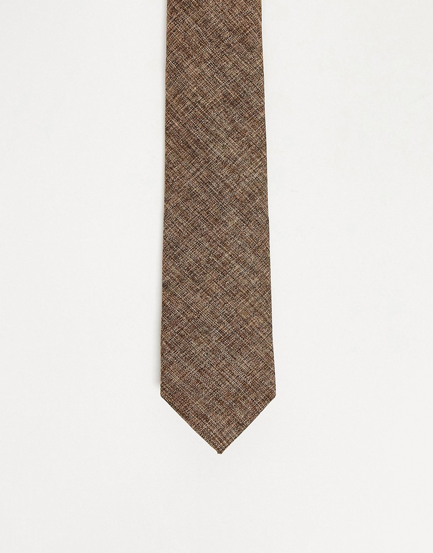 Cravatta sottile marrone testurizzata - ASOS DESIGN Cravatta uomo Marrone