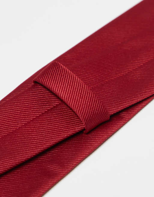 ASOS DESIGN - Cravatta sottile rossa, 3 di 4