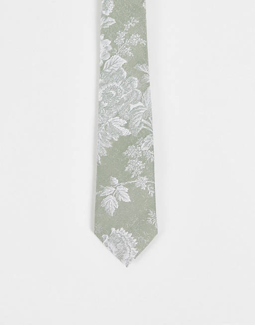 SILVER Cravatta sottile a fiori Asos Uomo Accessori Cravatte e accessori Cravatte 