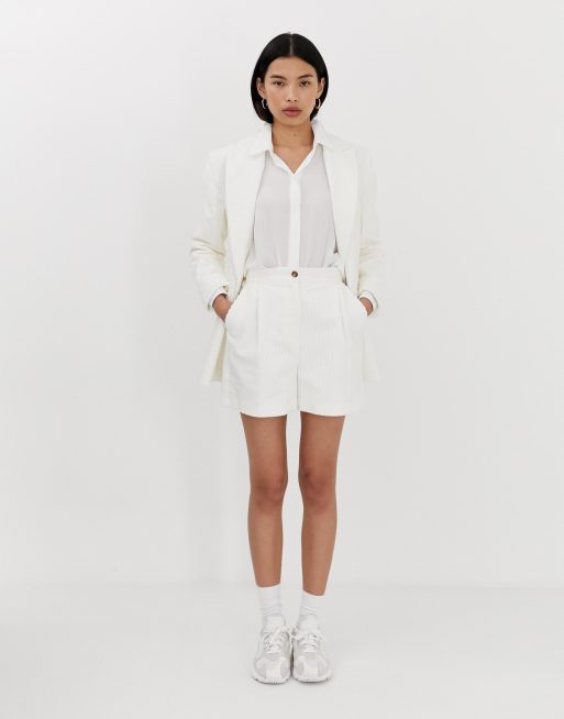 Cream shorts and sales blazer suit