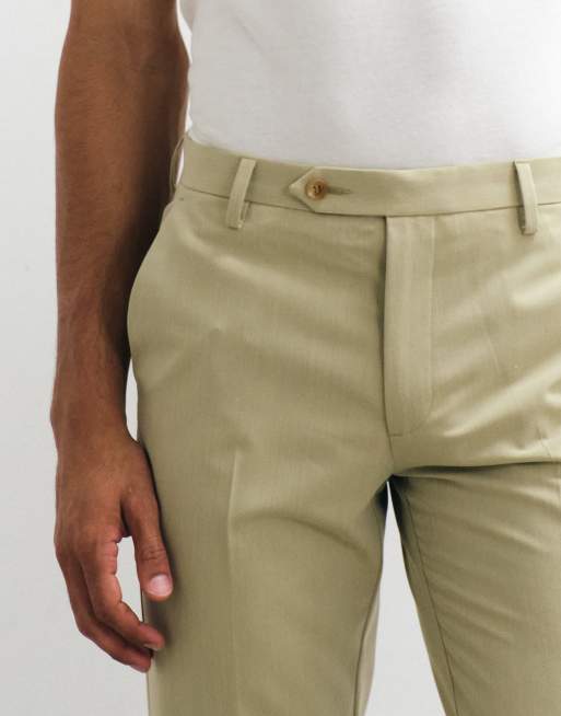 ASOS DESIGN crease resistant slim suit trouser in olive green, 3 of 5