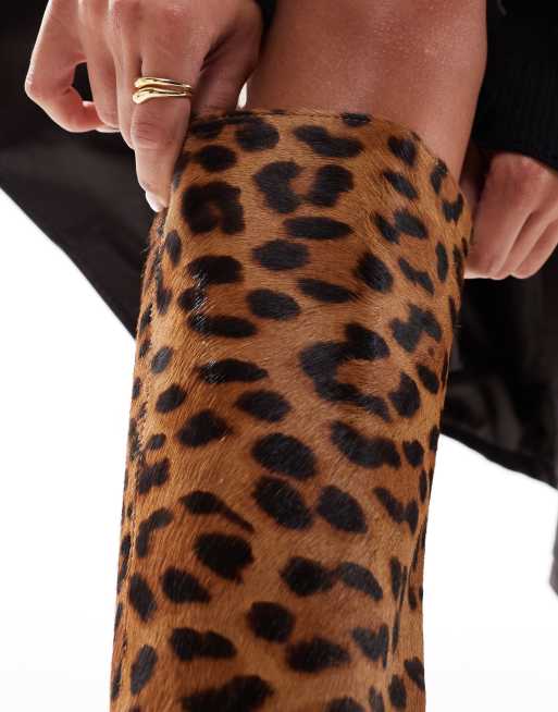 ASOS DESIGN - Create - Stivali al ginocchio leopardati con tacco , 3 di 4